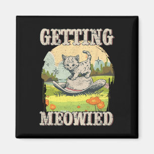 Meowdy Systerfest Cowgirl Cowboy Katt Brud Magnet