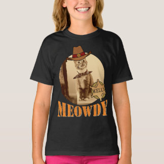 Meowdy Texan Cat Cowboy sheriff Personlig T Shirt