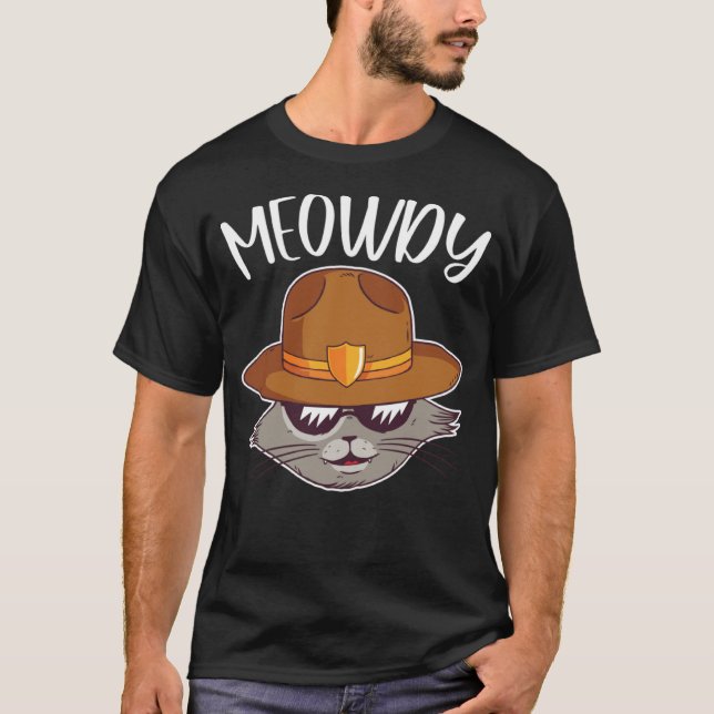 Meowdy Texas Cat Memcat T Shirt (Framsida)