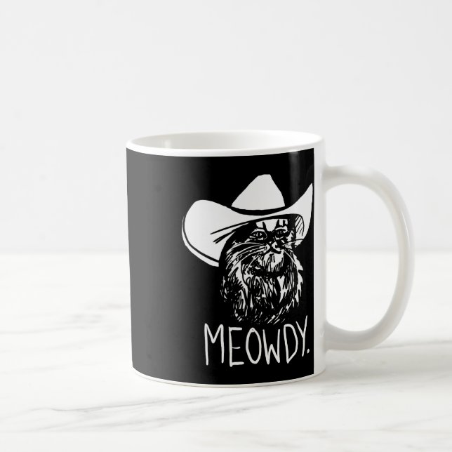 Meowdy Texas Cat Meme Kaffemugg (Höger)