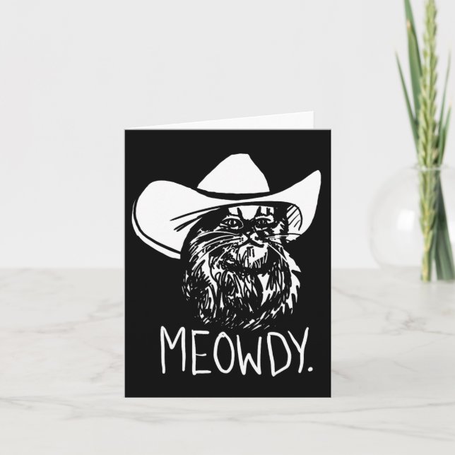 Meowdy Texas Cat Meme Kort (Framsida)