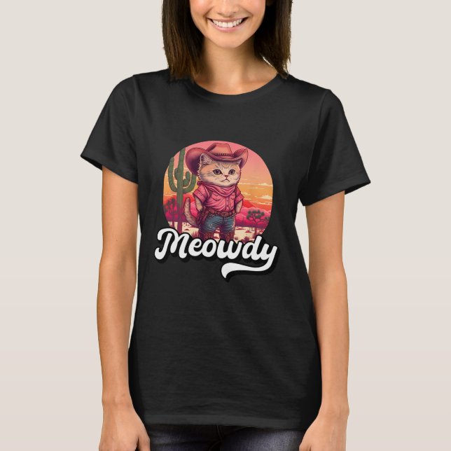 Meowdy Texas Cat Meme Land Music Cowgirl Cute C T Shirt (Framsida)