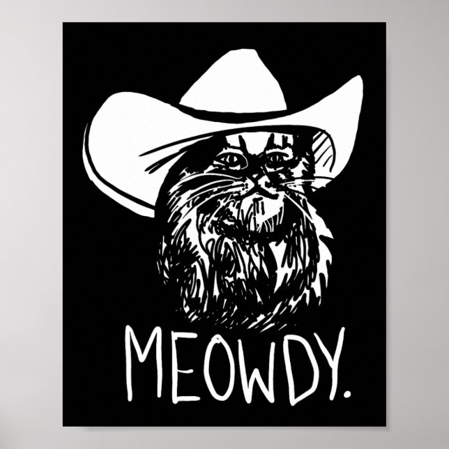 Meowdy Texas Cat Meme Poster (Framsidan)