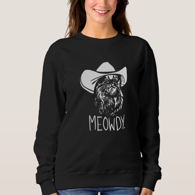 Meowdy Texas Cat Meme T Shirt (Framsida)