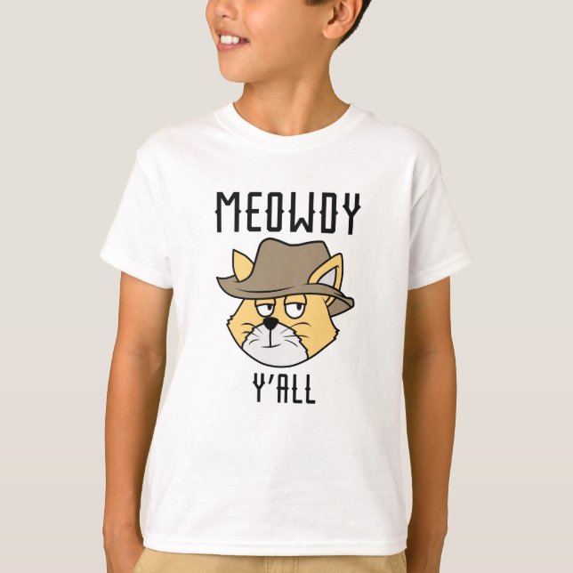 Meowdy Y'all T Shirt (Framsida)