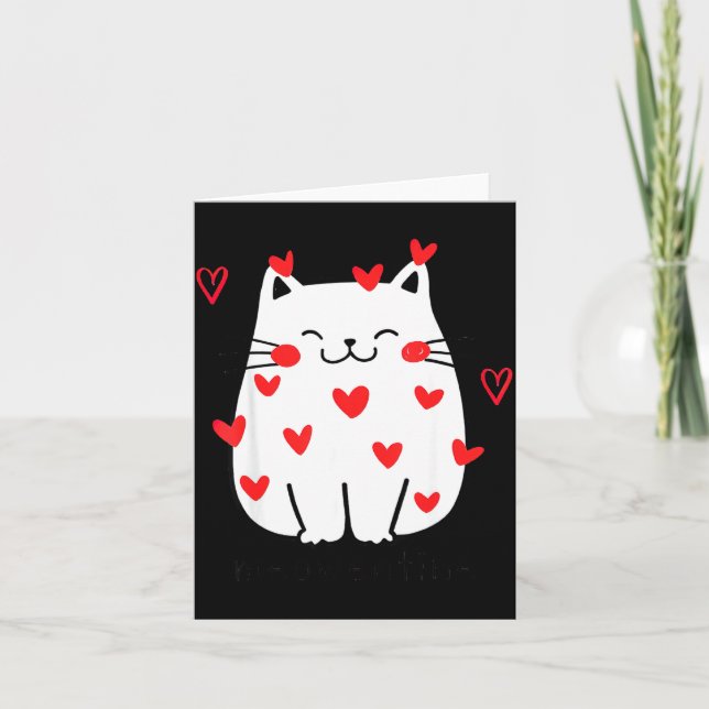 Meowentine Cute Cat Valentines Day Men Women Cat D Kort (Framsida)