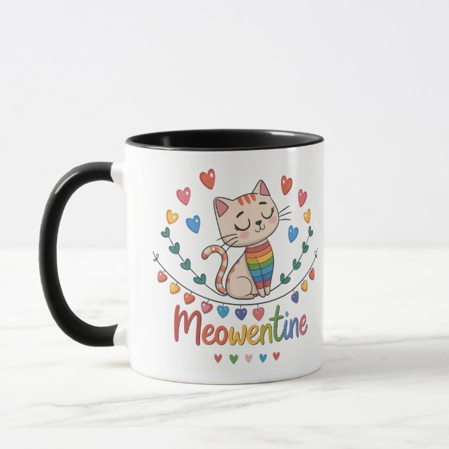 Meowentine Mugg & Kopp Design for Cat Lovers (Vänster)