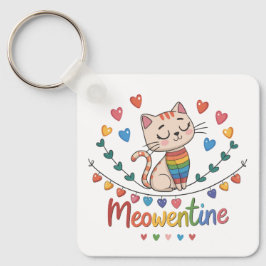 Meowentines nyckelkedjor design för Cat Lovers Nyckelring