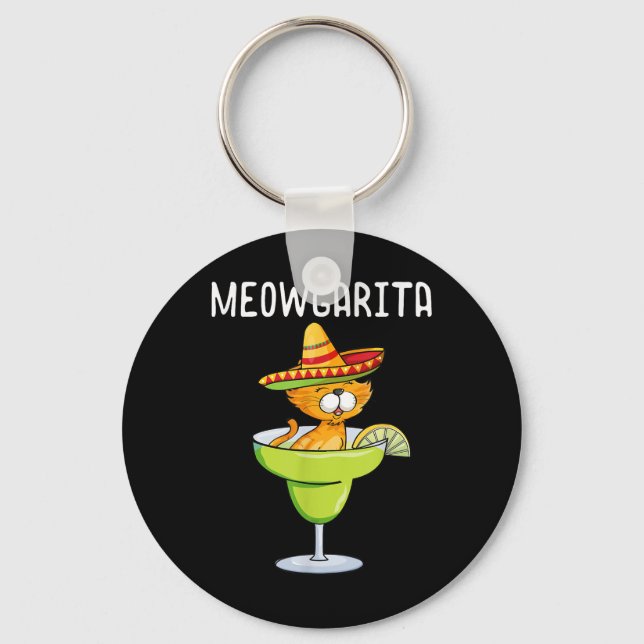 Meowgarita - Cinco De Mayo Margarita Cat Lover Nyckelring (Framsida)