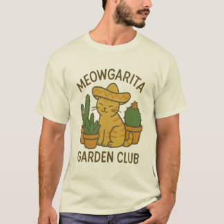 Meowgarita Garden Klubb - Kat & Cactus Tee