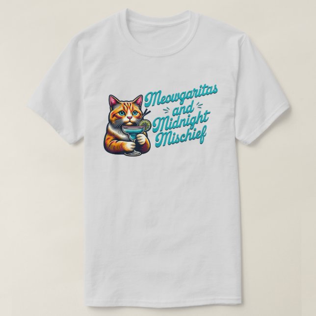 Meowgaritas and Midnight MisChief T-Shirt (Design framsida)