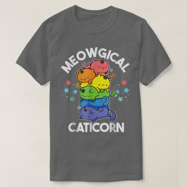 Meowgical Caticorn Funny Unicorn & Cute Kittycorn T Shirt (Design framsida)