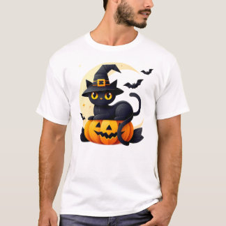 Meowgical Halloween Black cat T Shirt