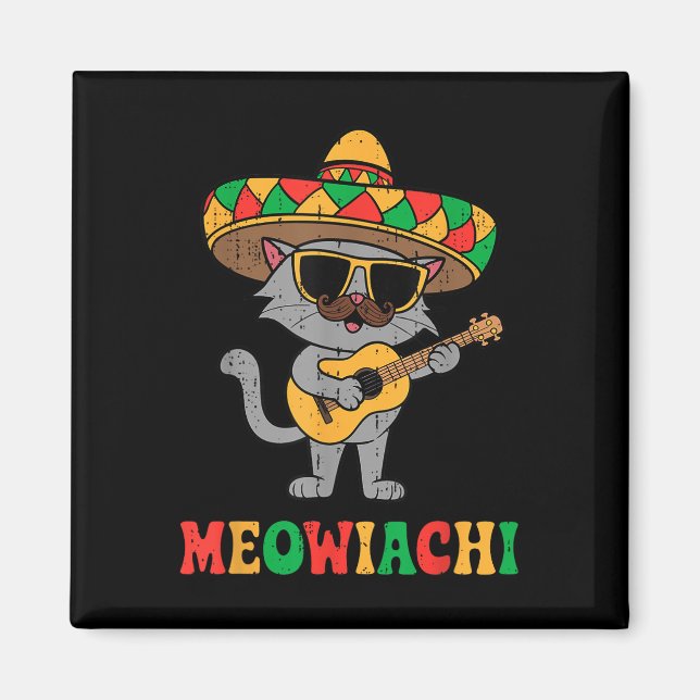 Meowiachi Cat Mariachi Funny Cinco De Mayo Mexican Magnet (Framsidan)