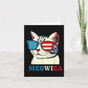 Meowica 4:e juli Katt Sungles American USA flagga Kort