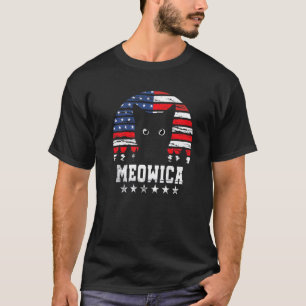 Meowica 4 juli Katt American Flagga Women Manar T Shirt