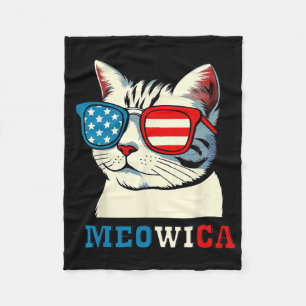 Meowica 4 juli katt solglasögon amerikansk usa fla fleecefilt