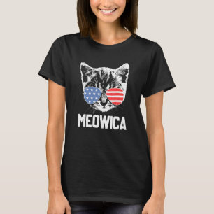 Meowica 4 juli Pawtriotic Kattunge Merica Cat Us F T Shirt