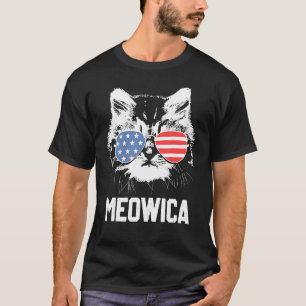 Meowica 4 juli Pawtriotic Kattunge Merica Cat Us F T Shirt