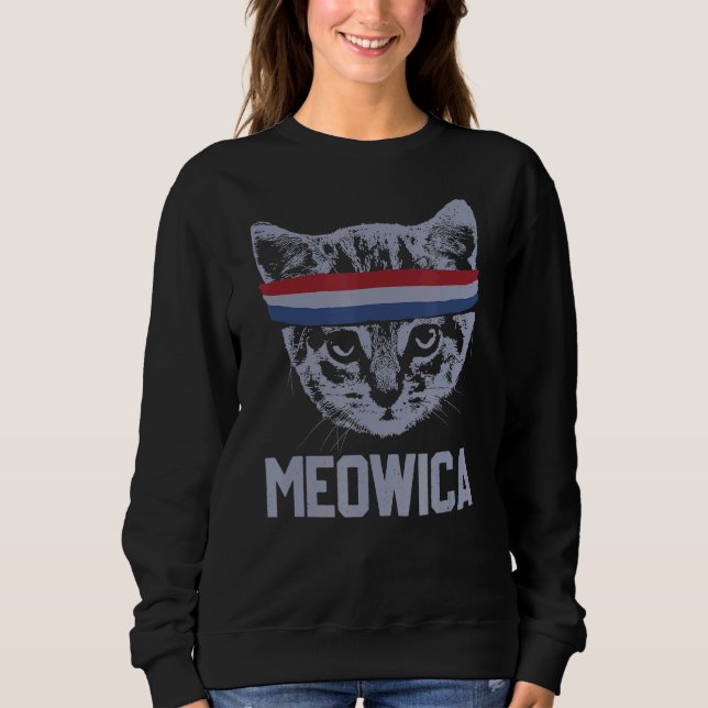 Meowica 4 juli Pawtriotic Kattunge Merica Cat Us F T Shirt (Framsida)