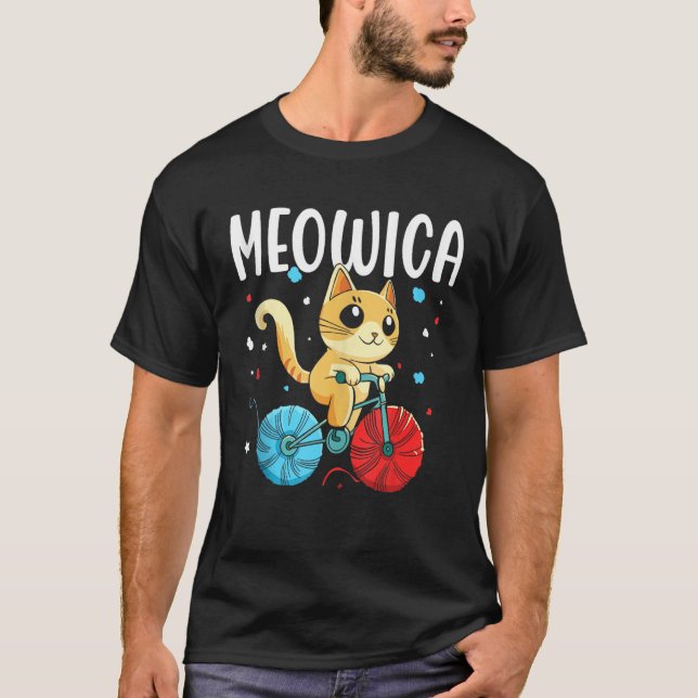 Meowica America Usa 4Th Of July Independence Patri T Shirt (Framsida)