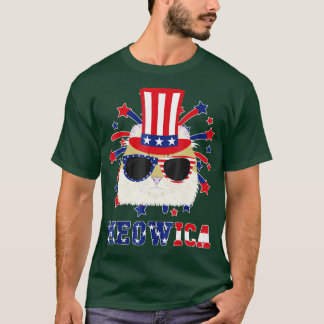 Meowica American Curl Cat 4:e juli T Shirt