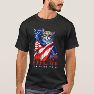 Meowica Cat 4:e juli Sunglass Merica Cat America T Shirt