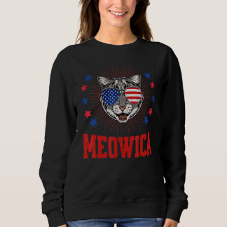 Meowica Cat Americat Merica USA flagga Sunglass 4t T Shirt