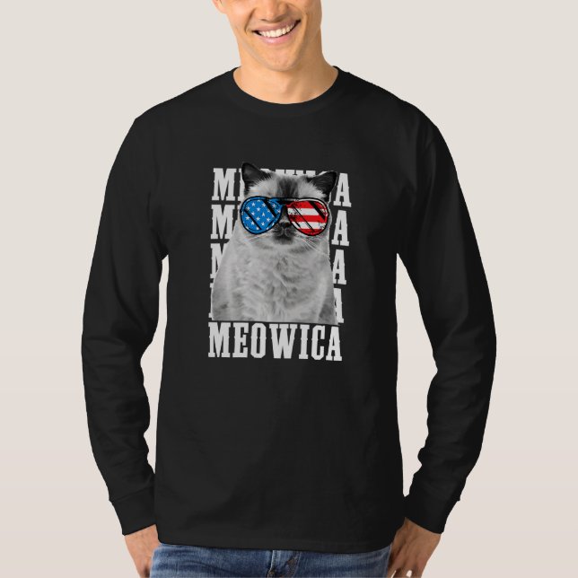 Meowica Cat Eagle American Symbol Usa Patriotic Pr T Shirt (Framsida)
