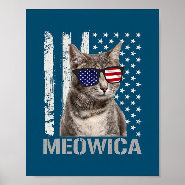 Meowica Cat Fourth 4th of July Patriotic USA Poster (Framsidan)