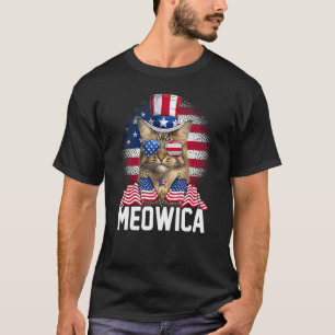 Meowica Cat USA flagga Sunglasses & farbror Sam Ha T Shirt
