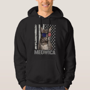 Meowica-katt 4 juli Patriotic Usa Ameri Hoodie