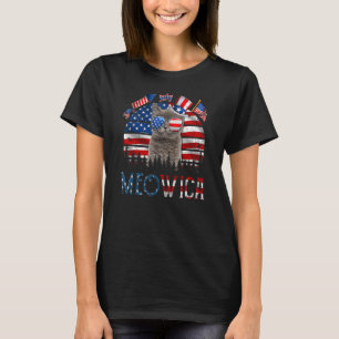 Meowica-katt 4 juli Patriotic Usa Ameri T Shirt