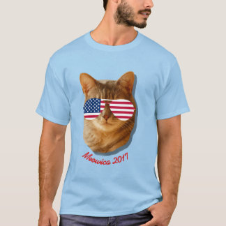 Meowica kattamerikanska flaggan T Tee Shirt