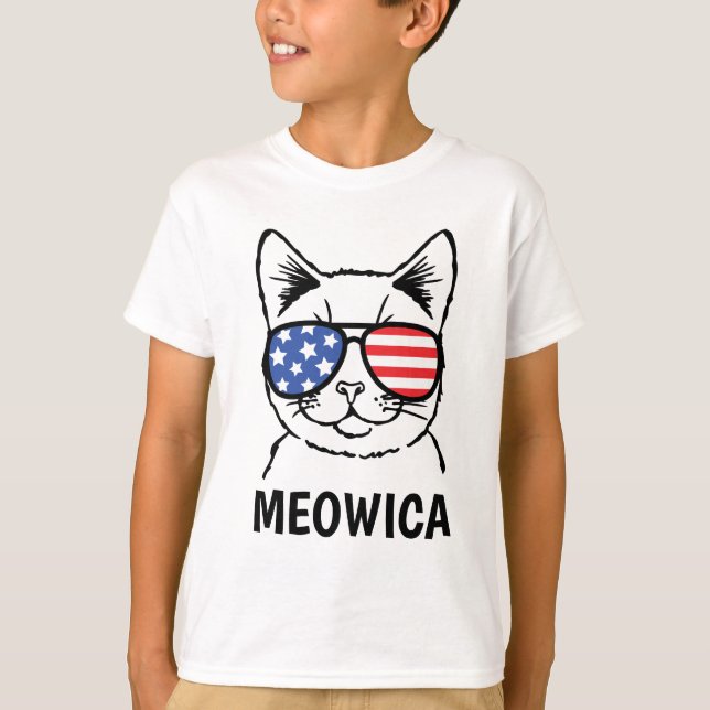 Meowica lurar skjortan, den roliga katten som är t shirt (Framsida)