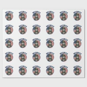 Meowica Patriotisk Katt Vintage Gravyr Tröja Desi Presentpapper