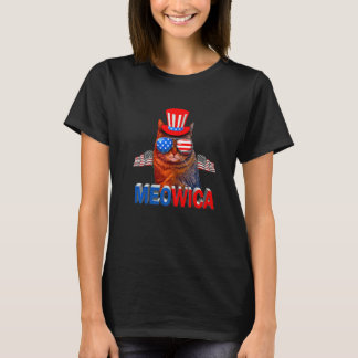 Meowica  Pet Cat 4th Of July Patriotic American Pr T Shirt