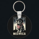 Meowica Usa merica Cat 4:e juli Funny Patriotic Nyckelring<br><div class="desc">Meowica Usa merica Cat 4:e juli Funny Patriotic</div>
