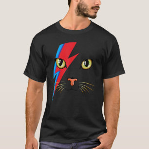 Meowie Bowie Cat Retro Kattunge Glam Rock musik T Shirt