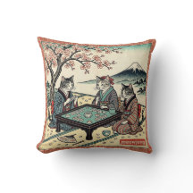 Meowjong Rolig Japansk Ukiyo-e Katter Mahjong Kast