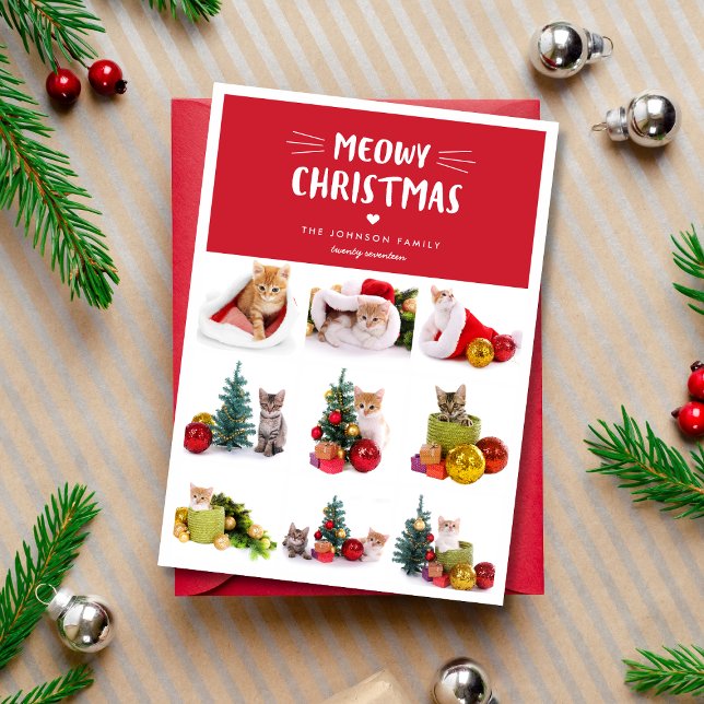 Meowjul 9 Kat Foto Collage julkort (Skapare uppladdad)