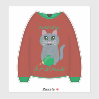 Meowjul Cat Sweater Sticker Klistermärken