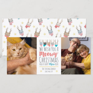 Meowjul Cats + Antlers Helgdag Photo Card