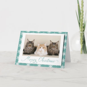 Meowjul Cute Cat Helgdag Snowflake Kort