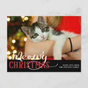Meowjul Cute Cat, tillsätt din Anpassningsbar Foto Helg Vykort