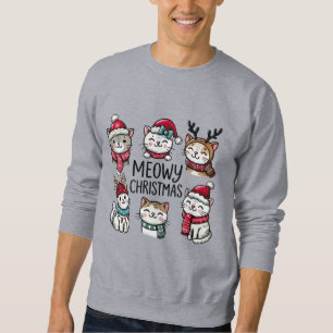 Meowjul Cute Kitten Festive Helgdag Lång Ärmad Tröja