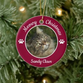 Meowjul Cute Photo Namn Year Tass Julgransprydnad Keramik