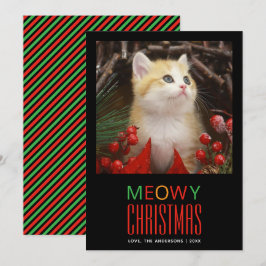 Meowjul Pet Cat Photo Djur älskare Cute Julkort
