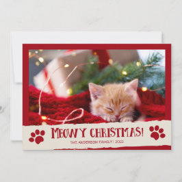 Meowjul Pet Cat Photo jul Card Julkort