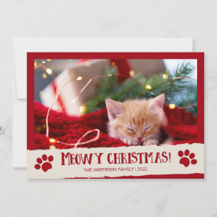 Meowjul Pet Cat Photo jul Card Julkort